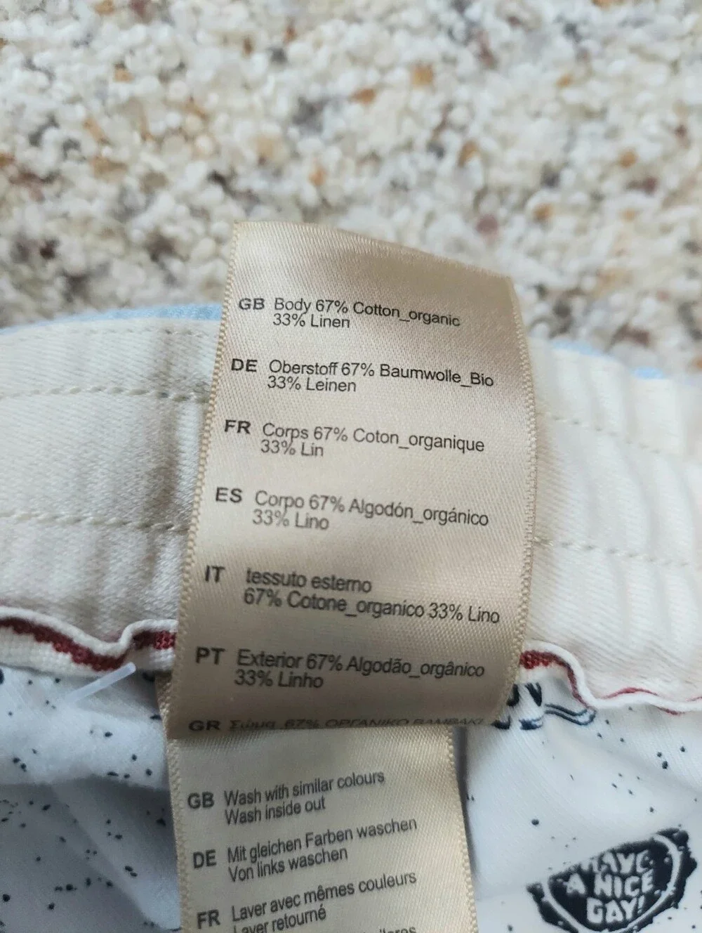 Scotch & Soda Amsterdam Fave Light Blue Organic Cotton Linen Mens Shorts XL*
